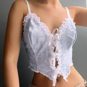 Angelic Celestite Faerie      Corset Top Kawaii Academia Y2K Cottagecore Coquette Fairycore Dollette Princesscore