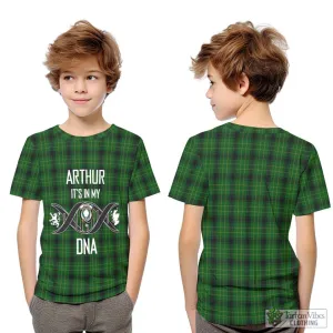 Arthur Highland Tartan Kid T-Shirt with Family Crest DNA In Me Style