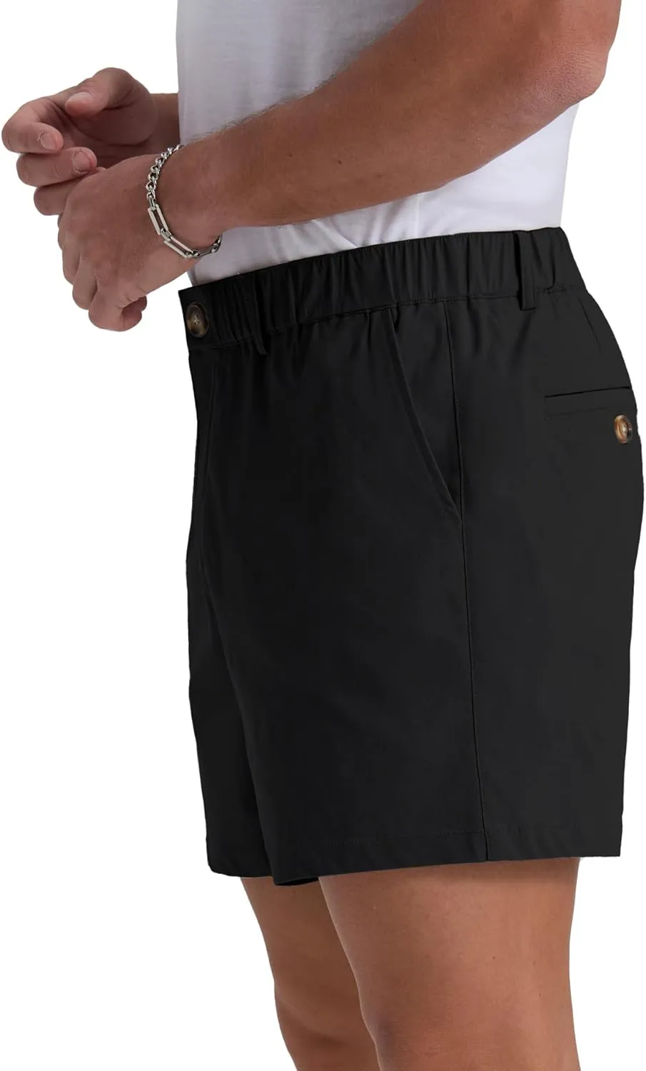 Askdeer Men's 5.5" Shorts Classic-fit Casual Elastic Waistband Shorts Summer Walking, Office, Daily Wear with Multi-Pockets