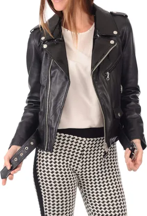 Azrah 100% Leather Jacket for Women - Slim Fit & Quilted - Moto, Bomber, Biker Winter Casual Wear