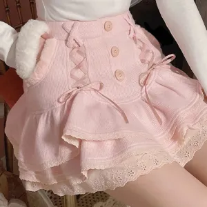 Belinda Rae's Angelic Valentine Card       Skirt Skort  Kawaii Academia Y2K Cottagecore Coquette Fairycore Dollette Princesscore Bottoms
