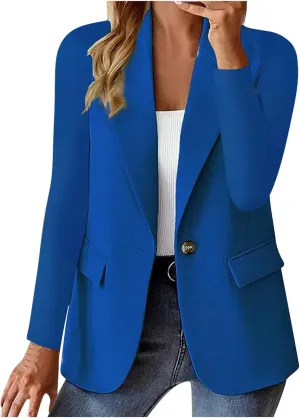Blazers for Women Trendy Casual Work Office Suit Jacket Business Casual Button Down Long Sleeve Slim Womens Blazer