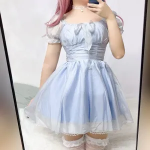 Blueberry Creme Pie           Dress Mermaidcore Kawaii Academia Y2K Cottagecore Coquette Fairycore Dollette Princesscore