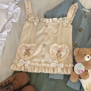 Butter Cookie Teddy Bear      Top Kawaii Academia Y2K Cottagecore Coquette Fairycore Dollette Princesscore