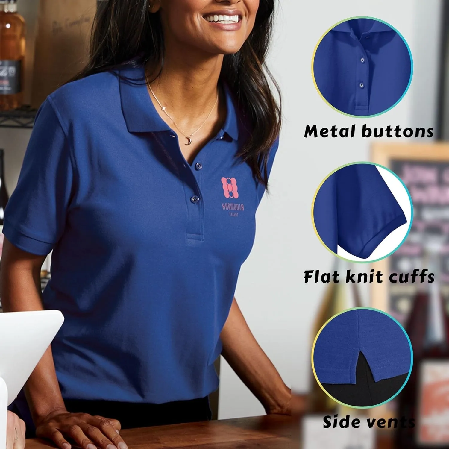 Custom Polo Shirts for Women Personalized Work or Golf Polo, Sweat - Absorbing Fabric, Slim Fit Design - L500
