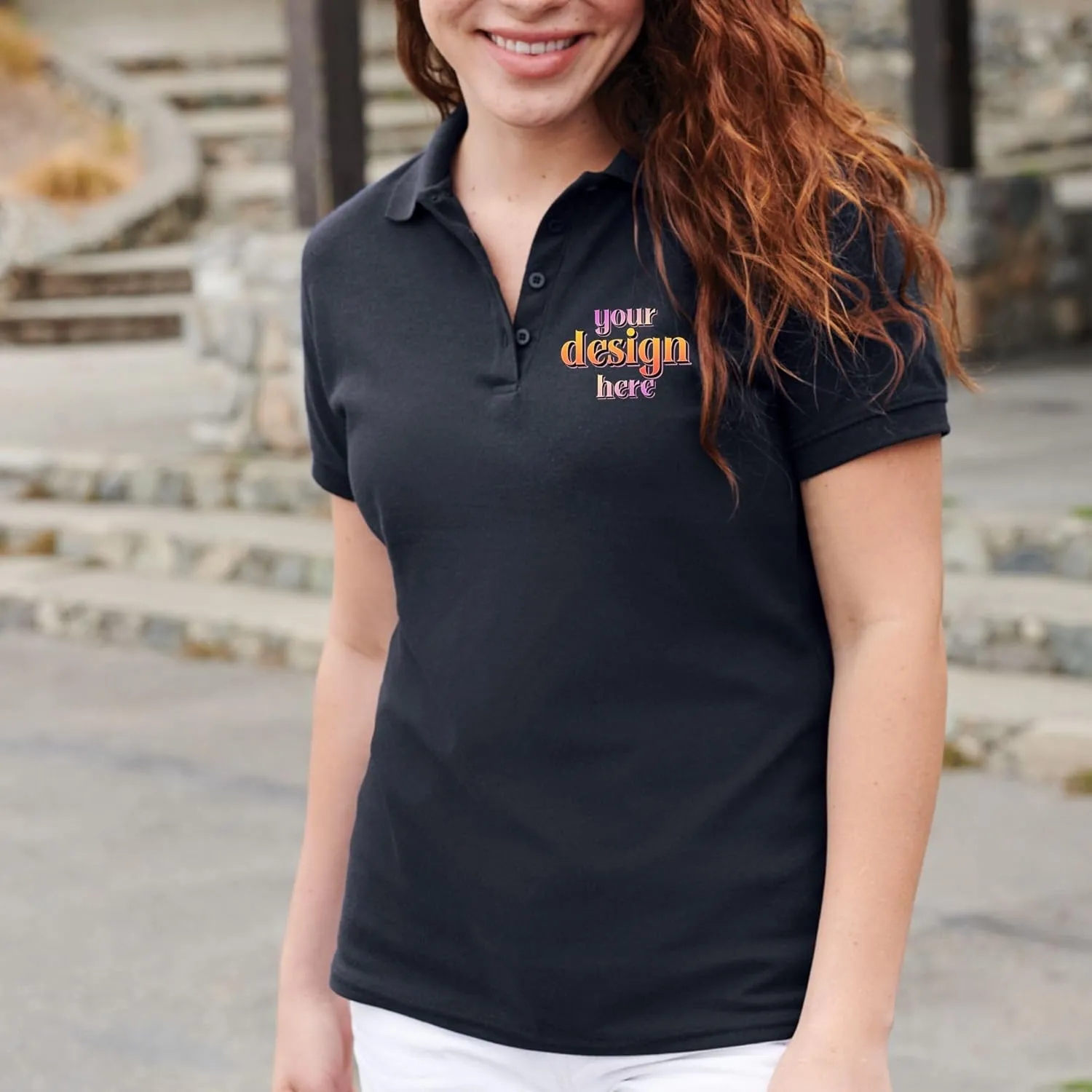 Custom Polo Shirts for Women Personalized Work or Golf Polo, Sweat - Absorbing Fabric, Slim Fit Design - L500
