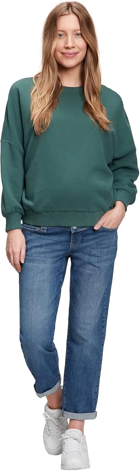 GAP Women's Maternity True Waistband Full Panel Girlfriend Jeans