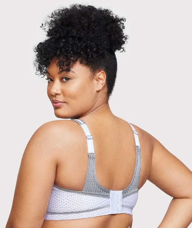Glamorise No-Bounce Camisole Elite Wire-Free Sports Bra - White/Gray