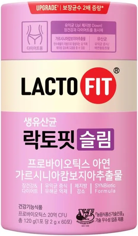 KOREAC_ Lacto-Fit Probiotics Slim 2 Billion CFU 2g X 60 Stick Packets