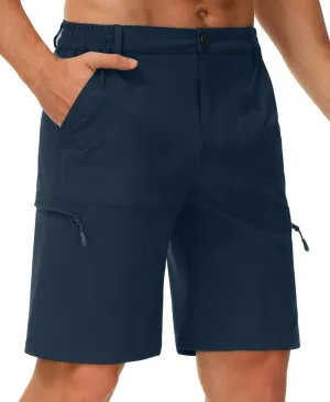 Libin Men's Quick Dry Golf 10" Shorts, Lightweight Hiking Stretch Gear, Travel Fishing Casual Tactical Pockets Shorts