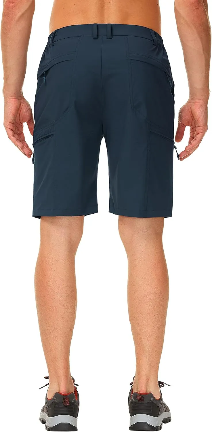 Libin Men's Quick Dry Golf 10" Shorts, Lightweight Hiking Stretch Gear, Travel Fishing Casual Tactical Pockets Shorts