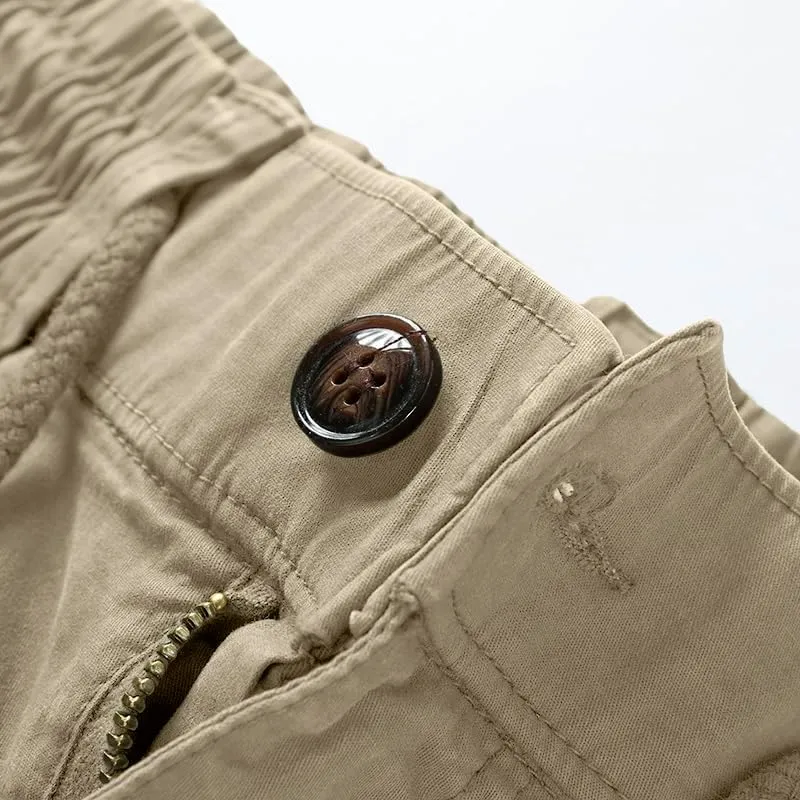 Mens Cargo JoggersSlim Fit Flex Work Pants with Belt Loops Elastic Waist Zipper Pockets Drawstring WaistDynamics LLC