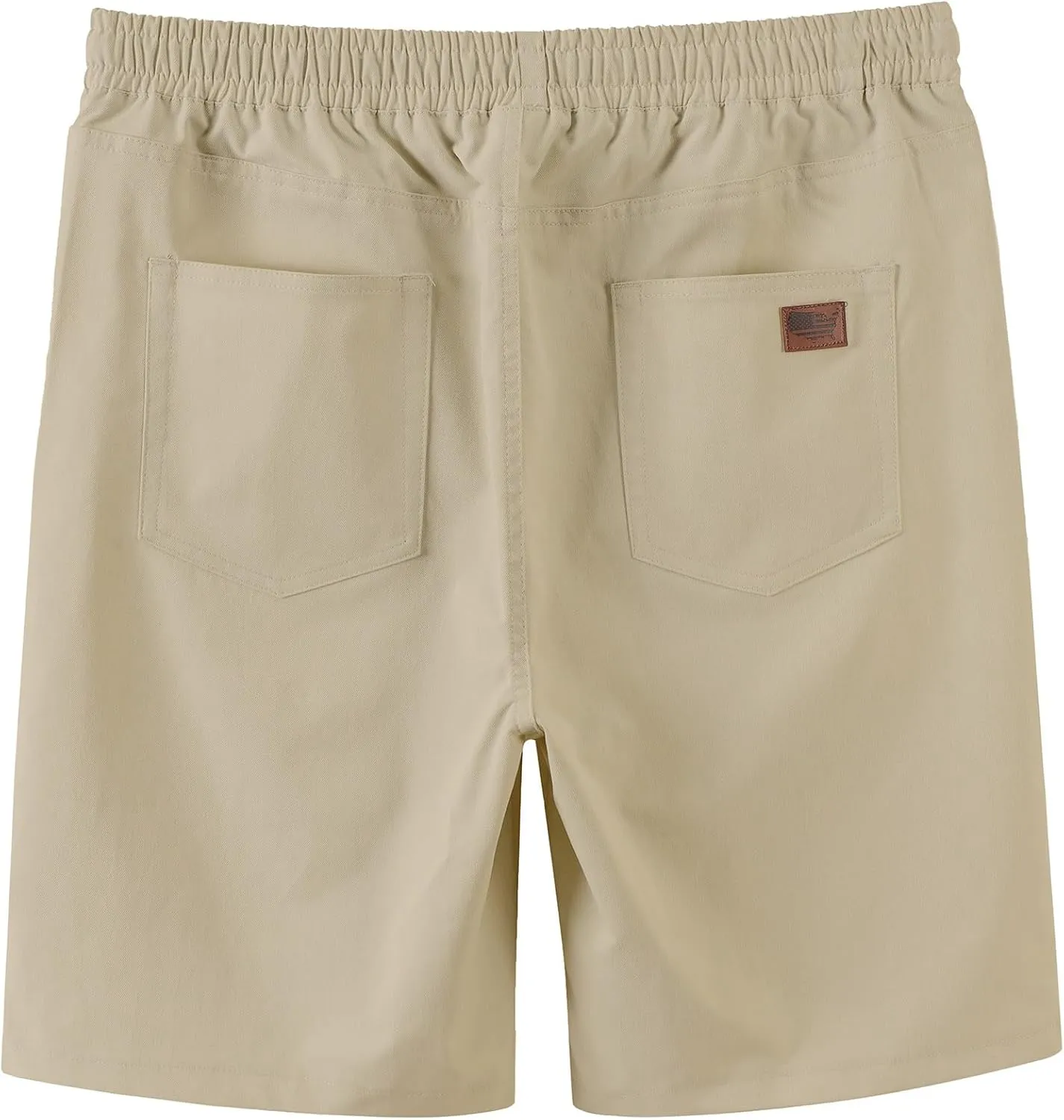 Mens Casual Shorts Summer Drawstring Twill Chino Short Golf Vacation Jogger Elastic Waist Short with 4 Pockets