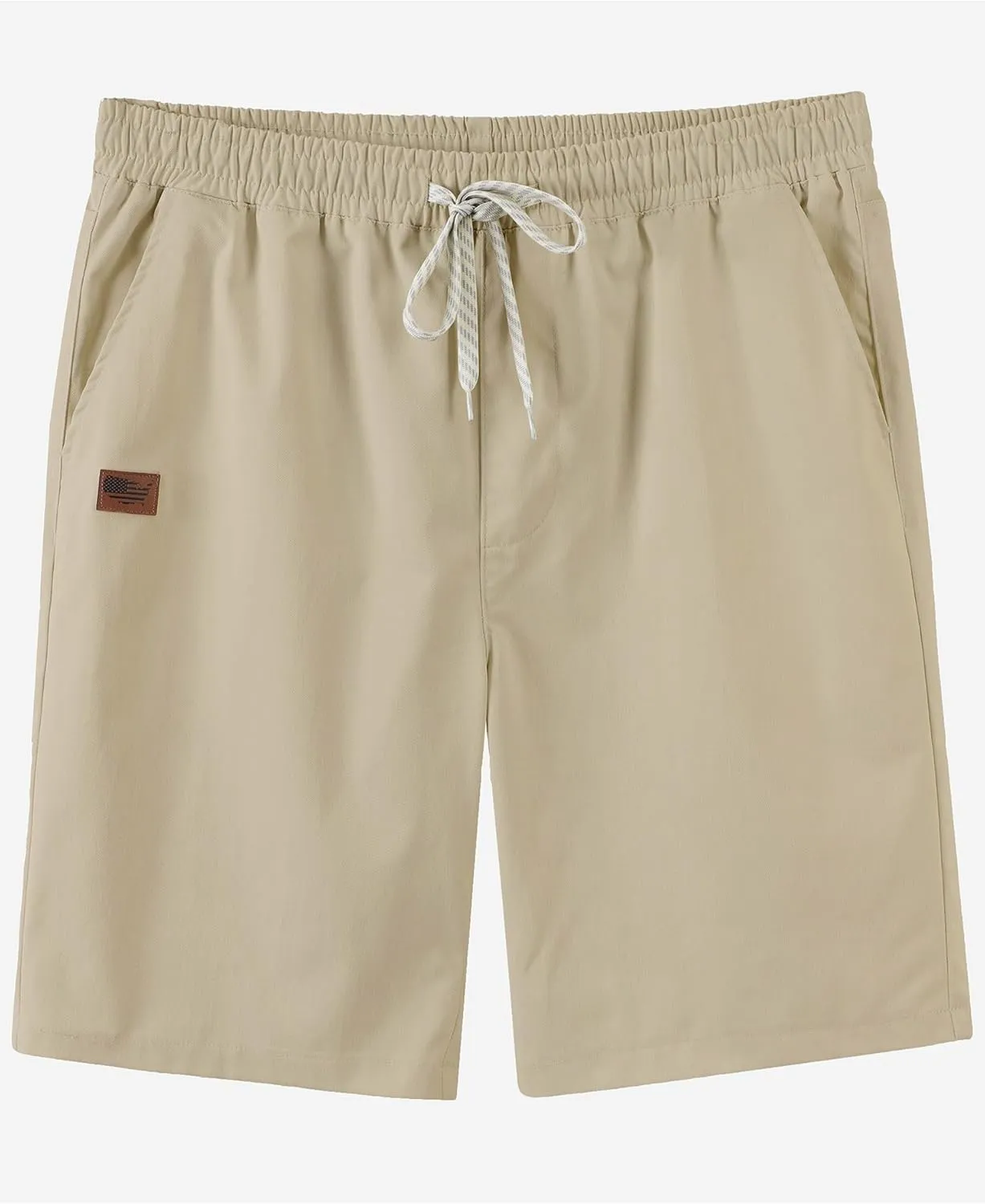 Mens Casual Shorts Summer Drawstring Twill Chino Short Golf Vacation Jogger Elastic Waist Short with 4 Pockets