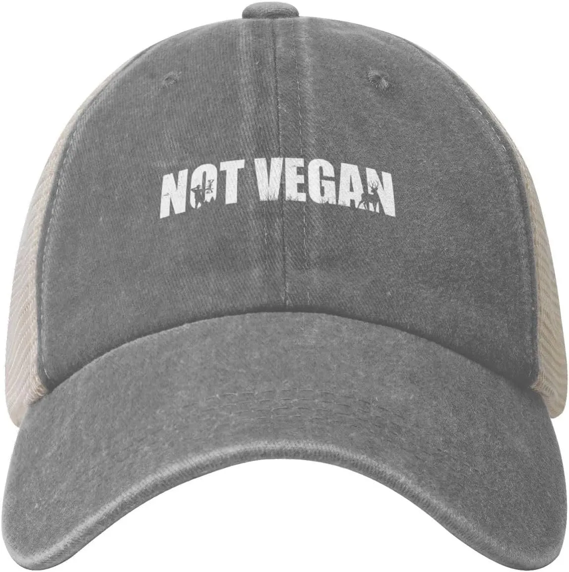 Not Vegan Hat Vintage Mesh Baseball Cap Retro Denim Trucker Dad Hat