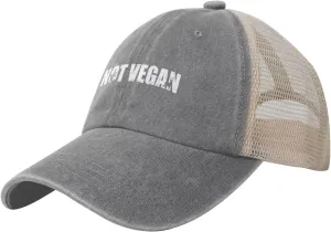 Not Vegan Hat Vintage Mesh Baseball Cap Retro Denim Trucker Dad Hat