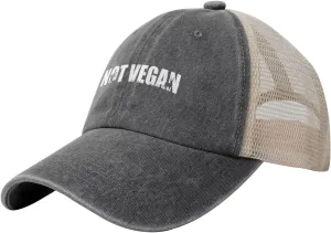 Not Vegan Hat Vintage Mesh Baseball Cap Retro Denim Trucker Dad Hat