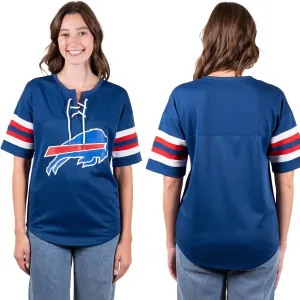 Ultra Game Women's NFL Lace Up Tee Shirt Penalty Box
