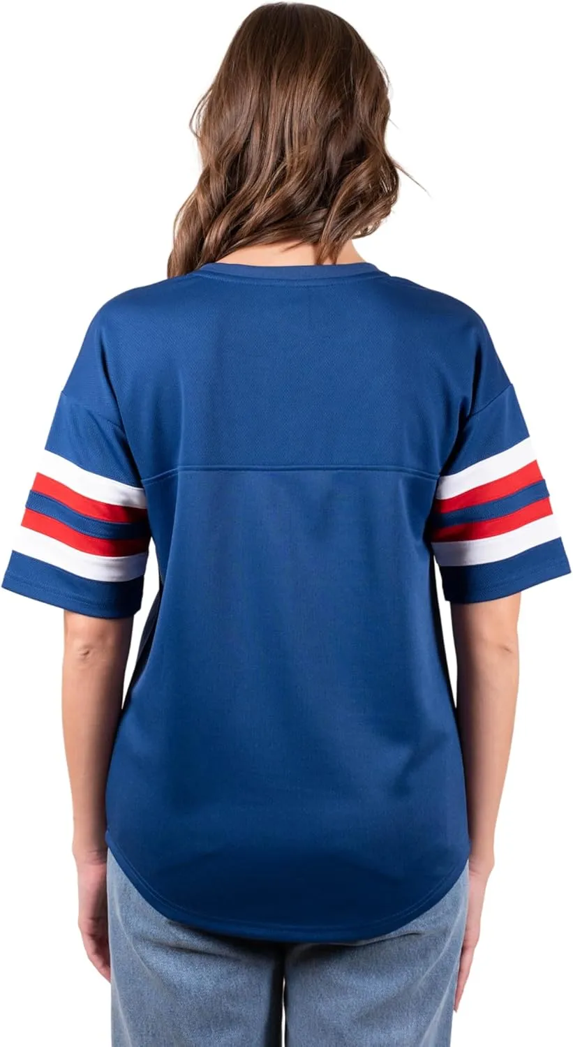 Ultra Game Women's NFL Lace Up Tee Shirt Penalty Box