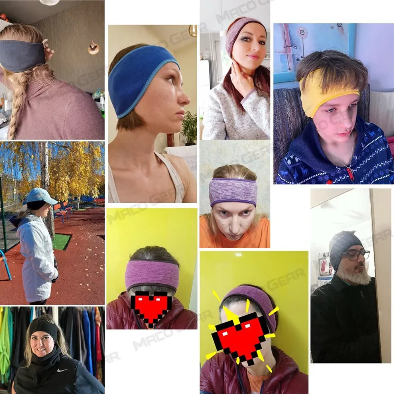 Winter Sports Fitness Headband with Moisture Wicking Ear Band